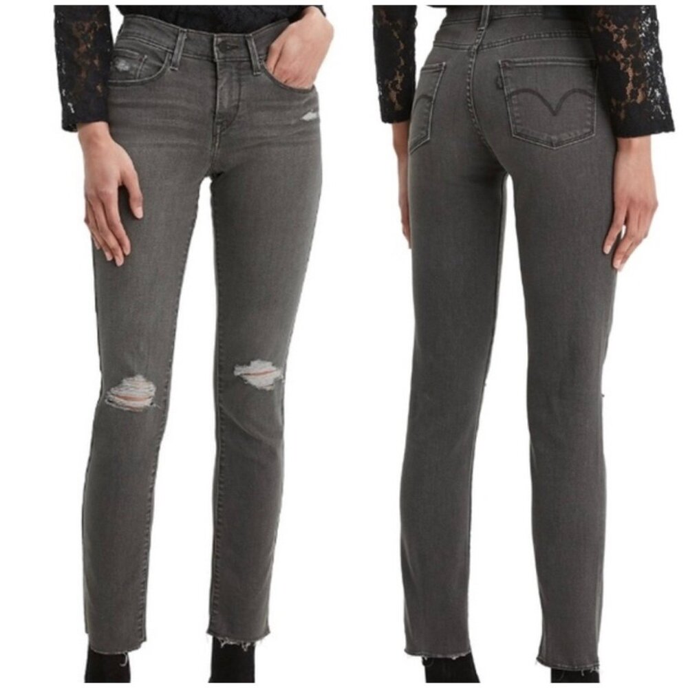 Levi’s Women’s Mid Rise ripped skinny jeans Black 28x30